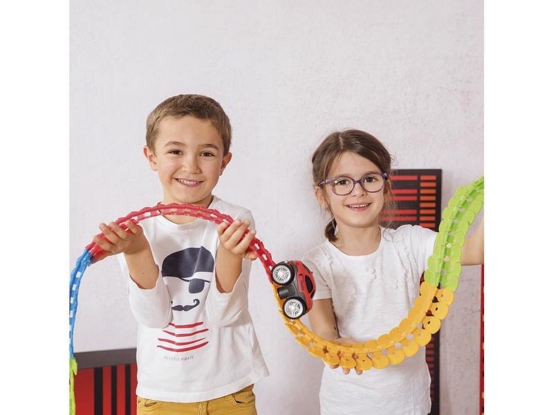 Smoby FleXtreme Discovery Starter-Set Starter-Set mit 184 Schienen-Teilen und einem Auto