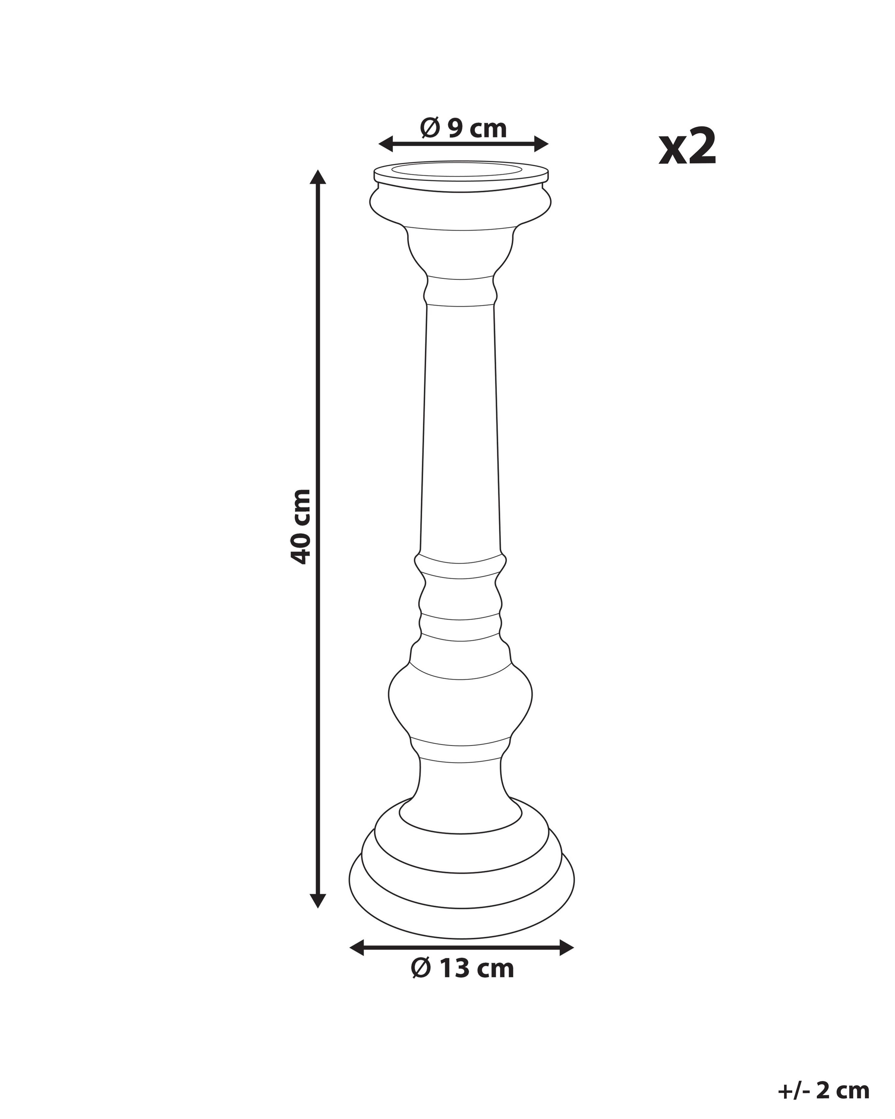 Set van 2 kaarshouders IMARTI Glas 40 cm Goud