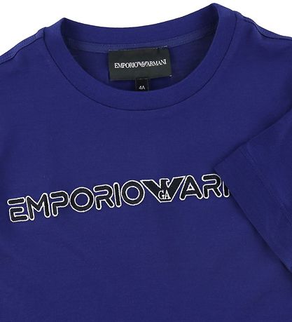 Emporio Armani T-shirt - Blå Faro m. Sort