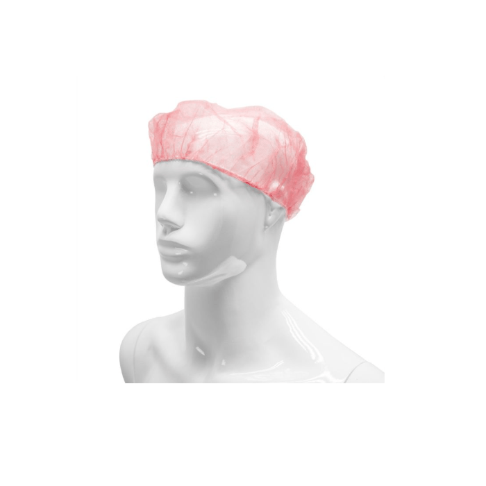 Baretten 100stuks haarnetten rood wokkel BESCHIKBAAR pp non woven hoofddeksels M, 53cm 'clip cap' (1022.1)
