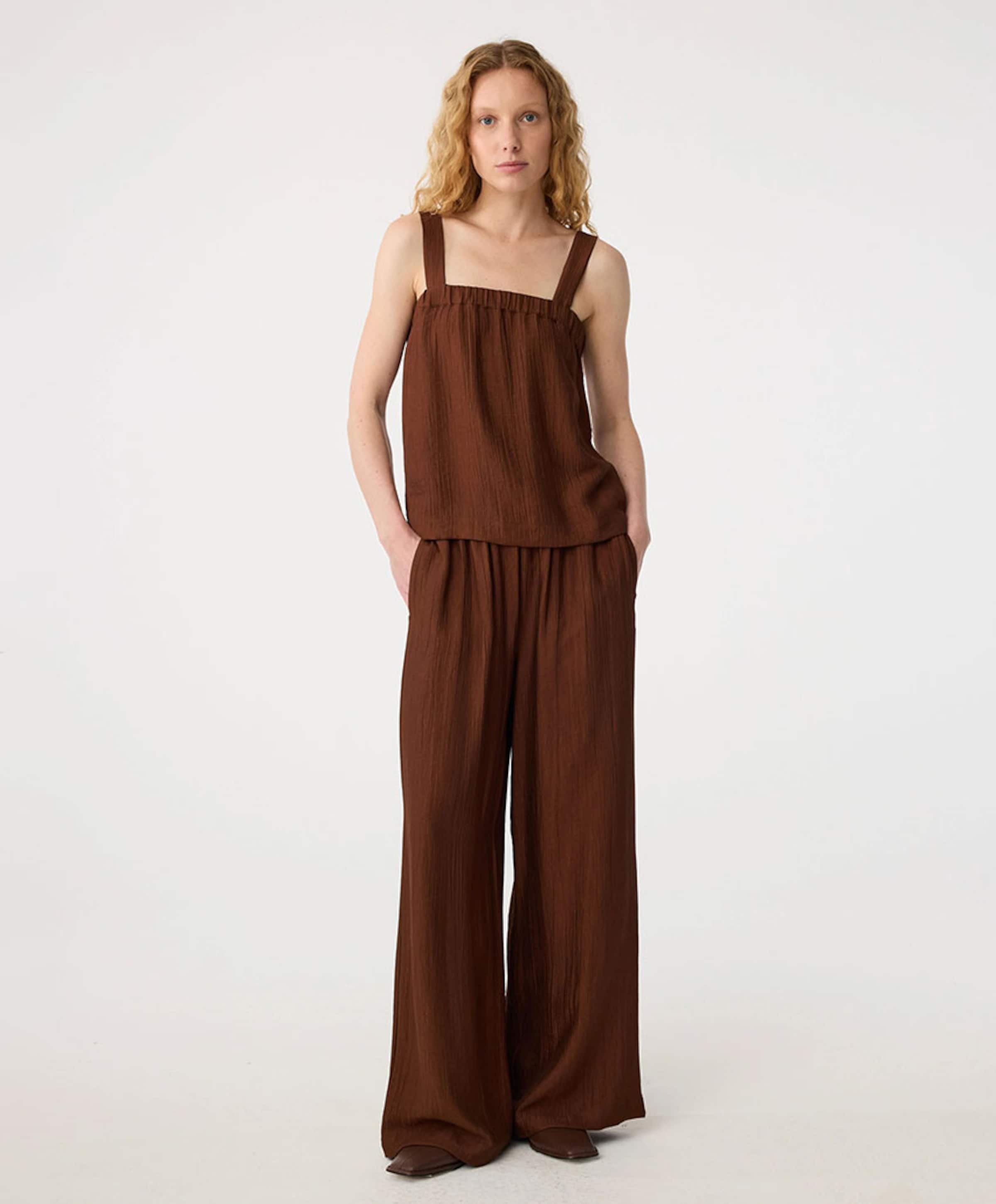 Knit-ted Dames top bruin