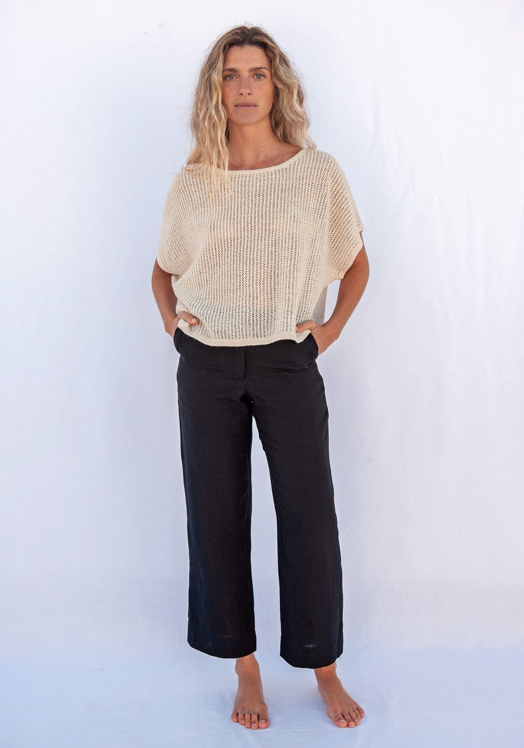 Jungle Folk Knit Top Delia Ivory