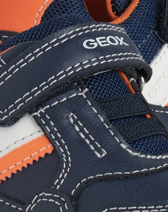 Klett-Sneaker RISHON BABY in navy/fluon orange