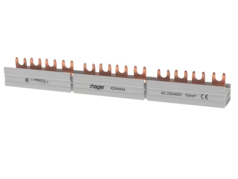 Hager Kammschiene 4P Gabel 10 mm2 63A 12M 4P Gabel 10 mm2 63A 12M