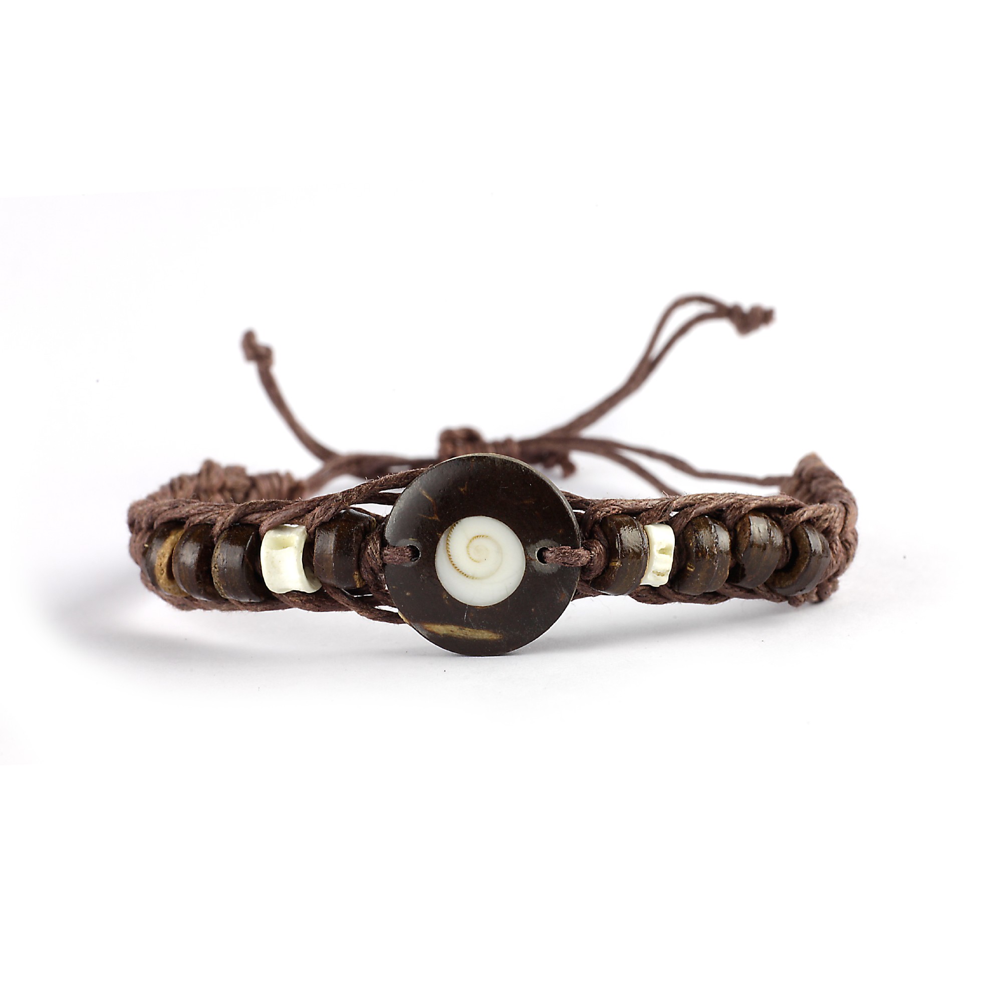 Armband 'Kokos/Muschel', braun, Ø 10 cm günstig bestellen