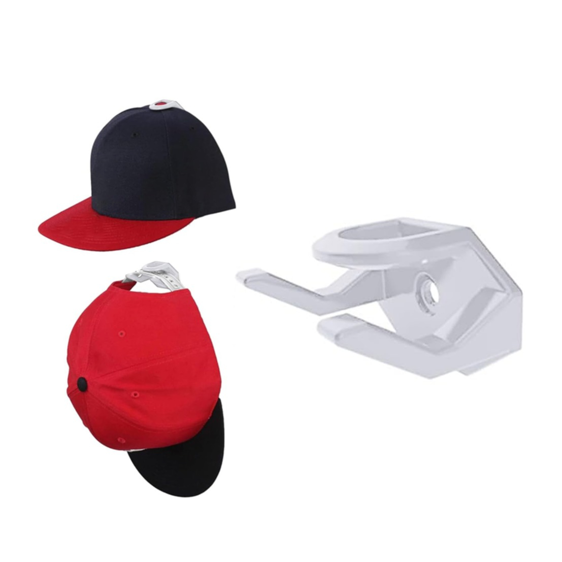 (50x35mm) Cap Wand Halterung Hut Haken Aufbewahrungs Organizer - Weiss