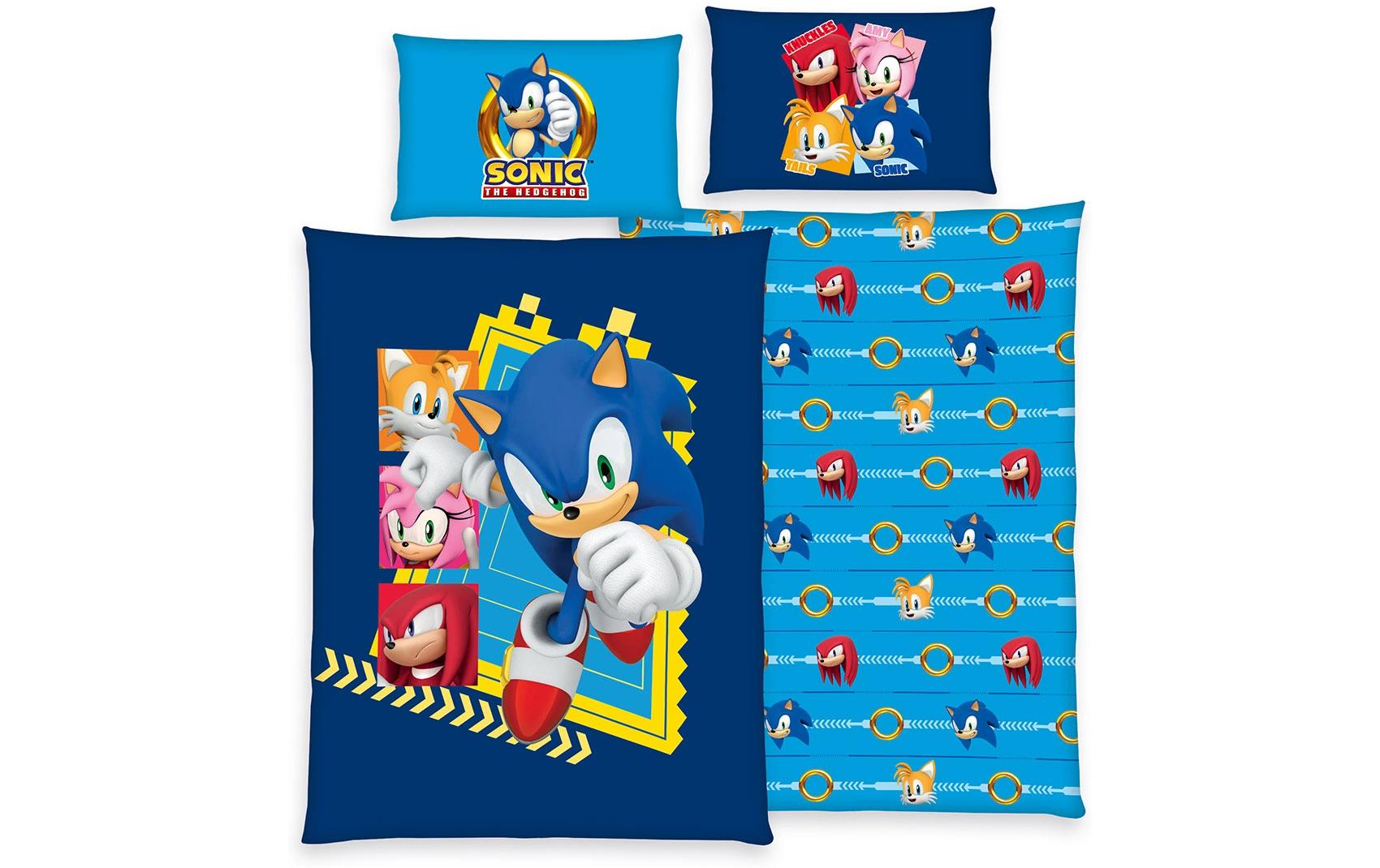 Kinder Bettwäschegarnitur Sonic, 160 x 210 cm + 65 x 100 cmBettwäsche-Set für Kinder aus 100% Baumwolle