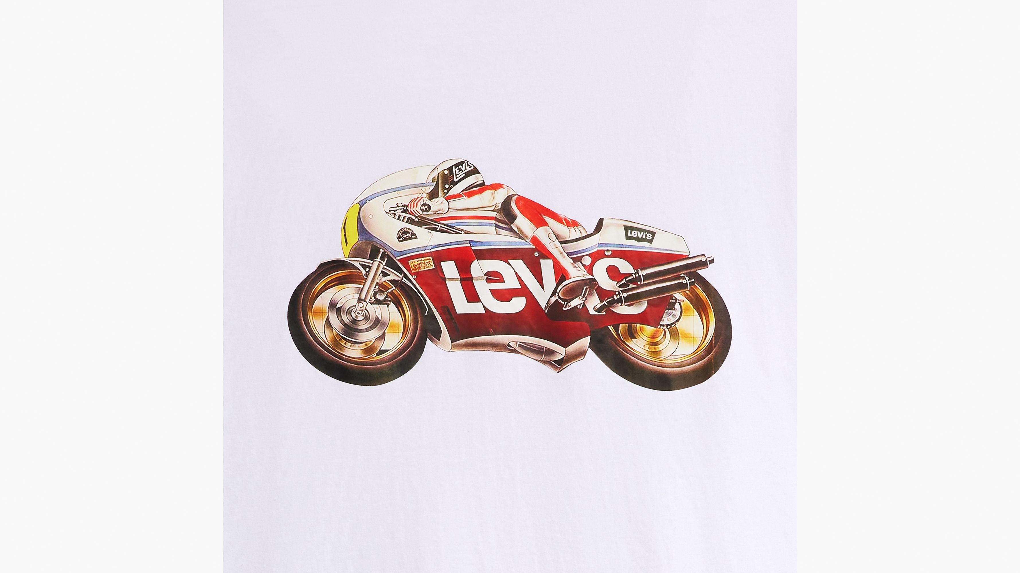 T-shirt graphique Relaxed - Batwing Motorcycle White+ - Blanc