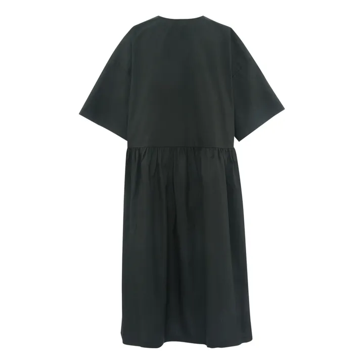 Black Crane Robe Col V | Gris charbon