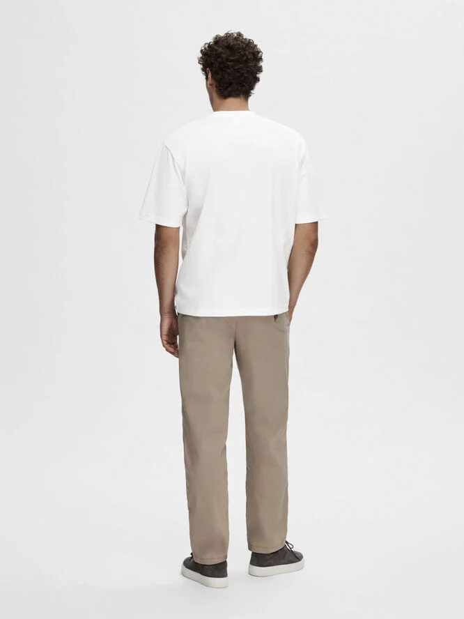 Selected Homme SLHLOOSEOSCAR SS O-NECK TEE NOOS Hvid