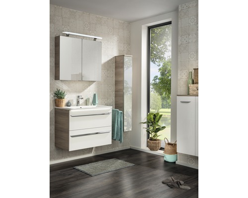 Wastafelmeubel FACKELMANN Luxor BxHxD 80 x 60,5 cm x 45 cm Frontkleur wit hoogglans 79803