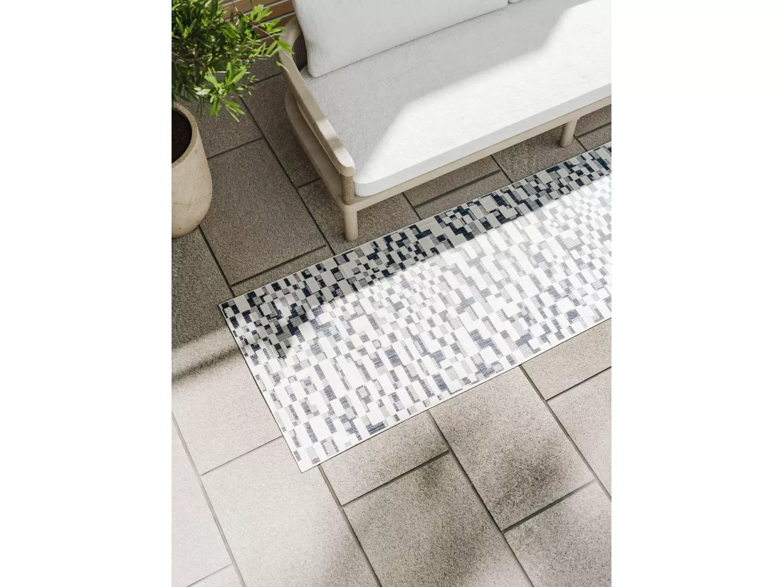 Tapis d'extérieur & intérieur Kaleo Bleu/Blanc 80x300 cm