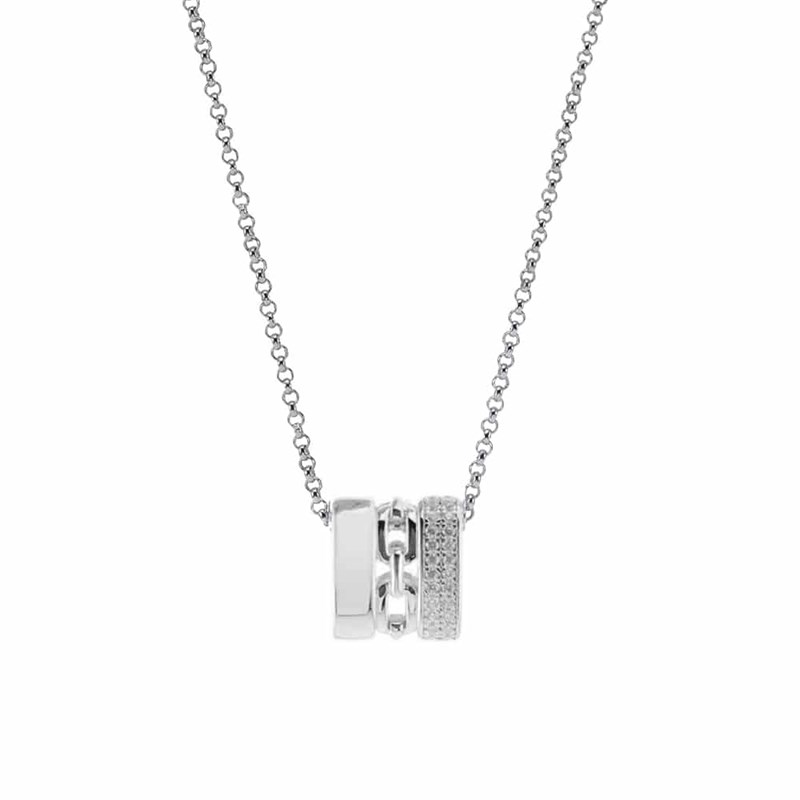 Collier Argent Rhodié Sissi Sertie De Zirconium Blanc