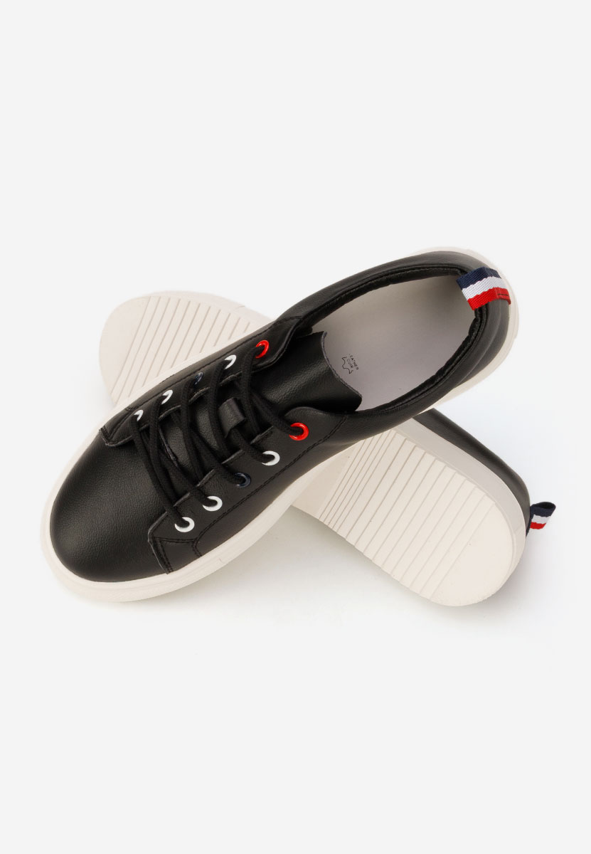 Chaussures casual femme en cuir noirs Cataleia