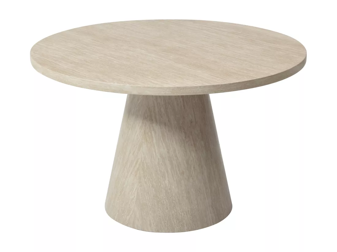 Table à manger 4 personnes en MDF - Effet travertin beige - LARIOZA de Pascal Morabito