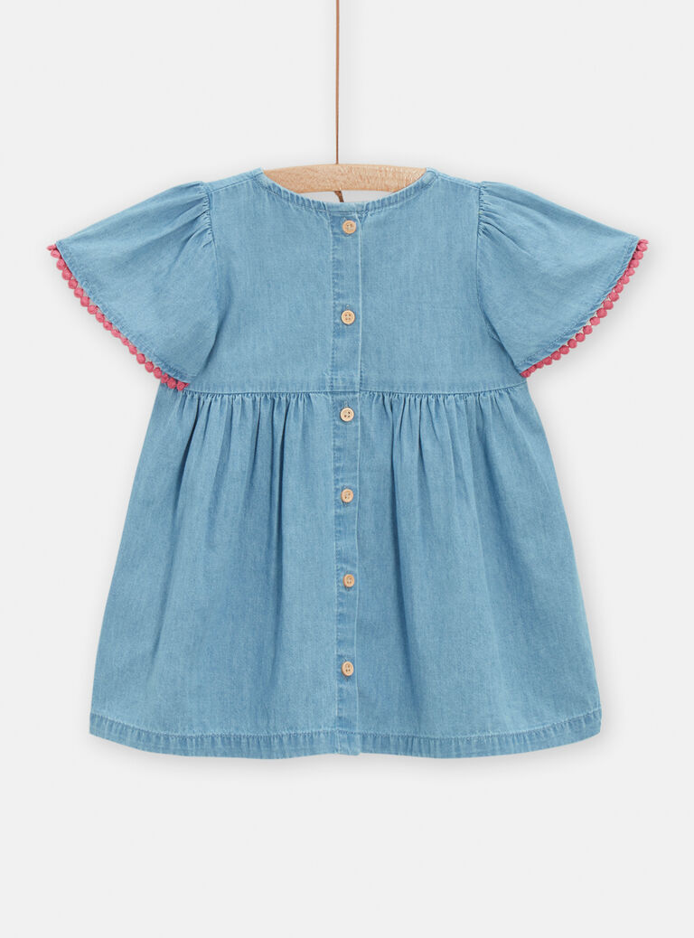 Robe en denim brodée pour bébé fille