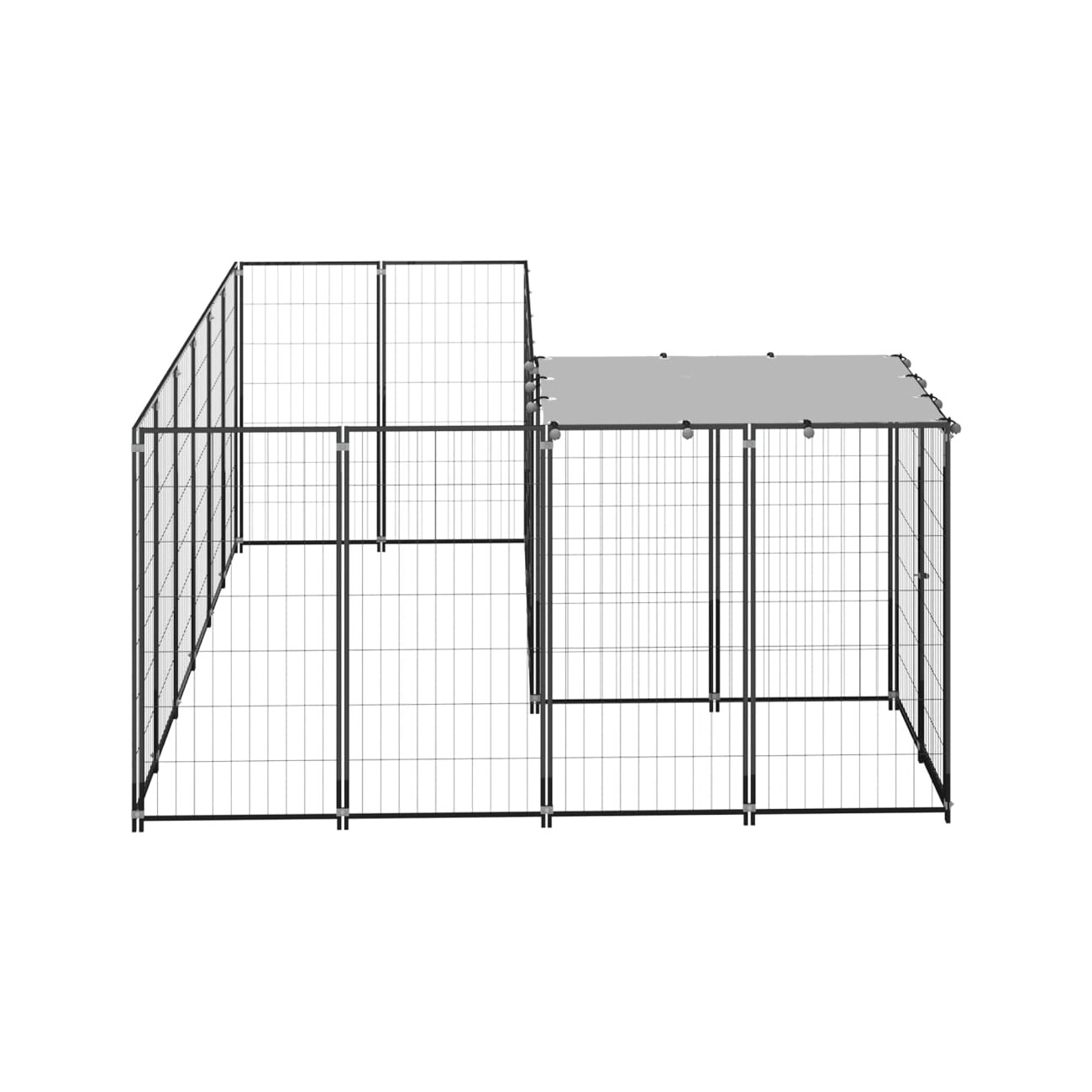 VidaXL Hundezwinger Stahl schwarz 2,2 m, 3,3 m, 1,1 m