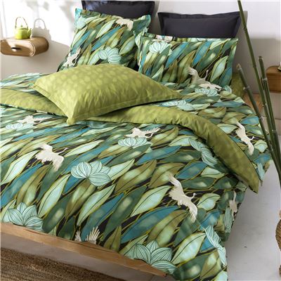 Linge de lit feuilles tropicales