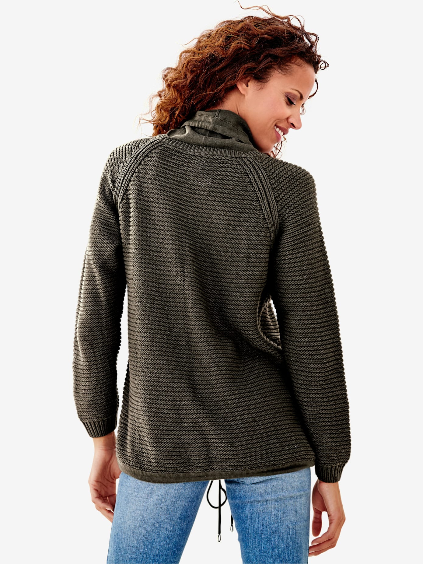 Camionneur tricot grosses mailles avec manches raglan