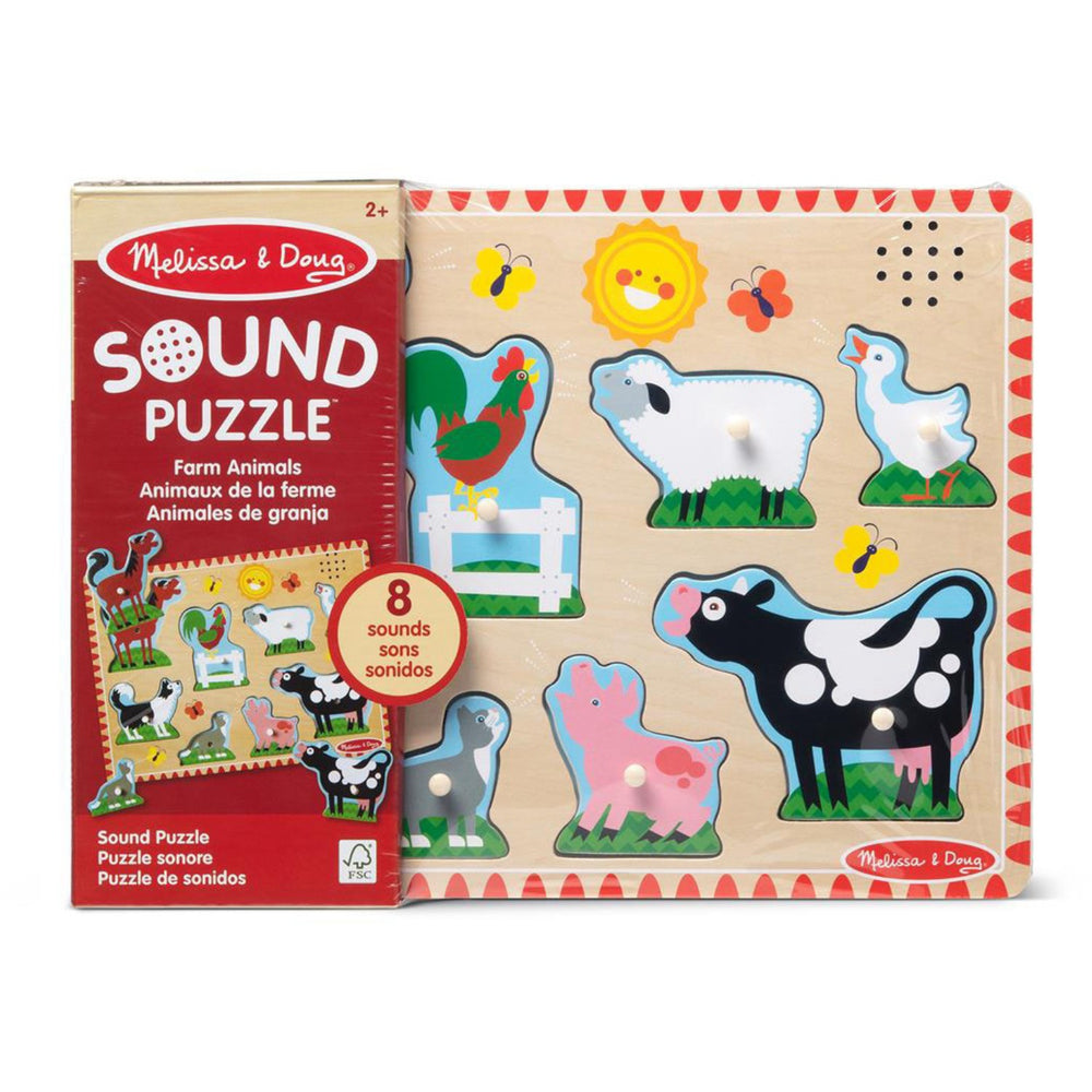 Køb Melissa & Doug Multifarvet Sound Puzzle Farm Animals