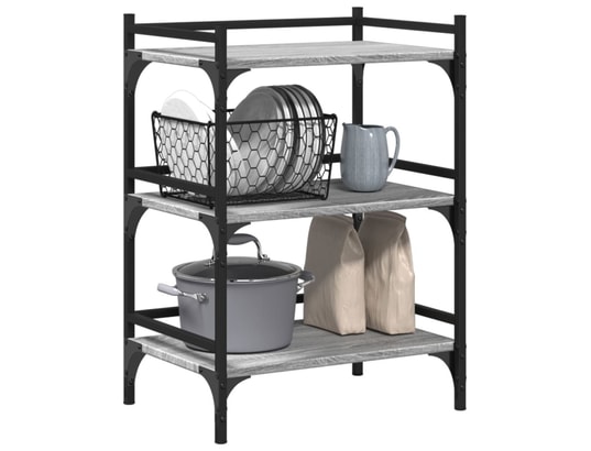 VIDAXL - Chariot de cuisine sonoma gris 50x35x75,5 cm bois d'ingénier...