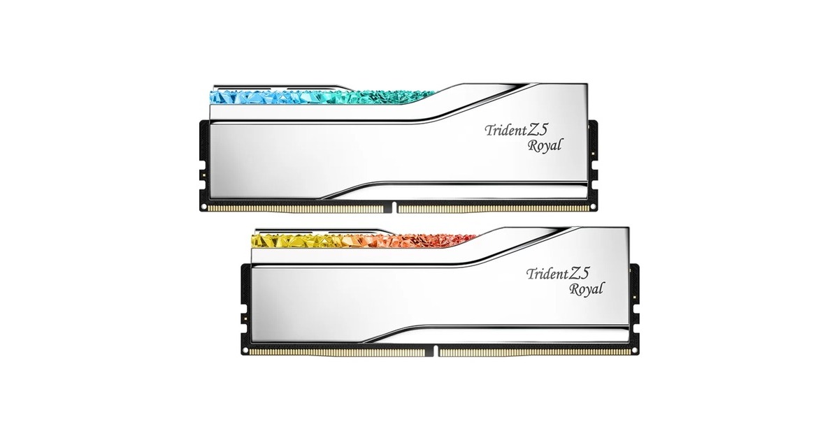 G.Skill64 GB DDR5-6000 kit werkgeheugen  (Zilver, F5-6000J2836G32GX2-TR5S, Trident Z5 Royal, XMP 3.0)