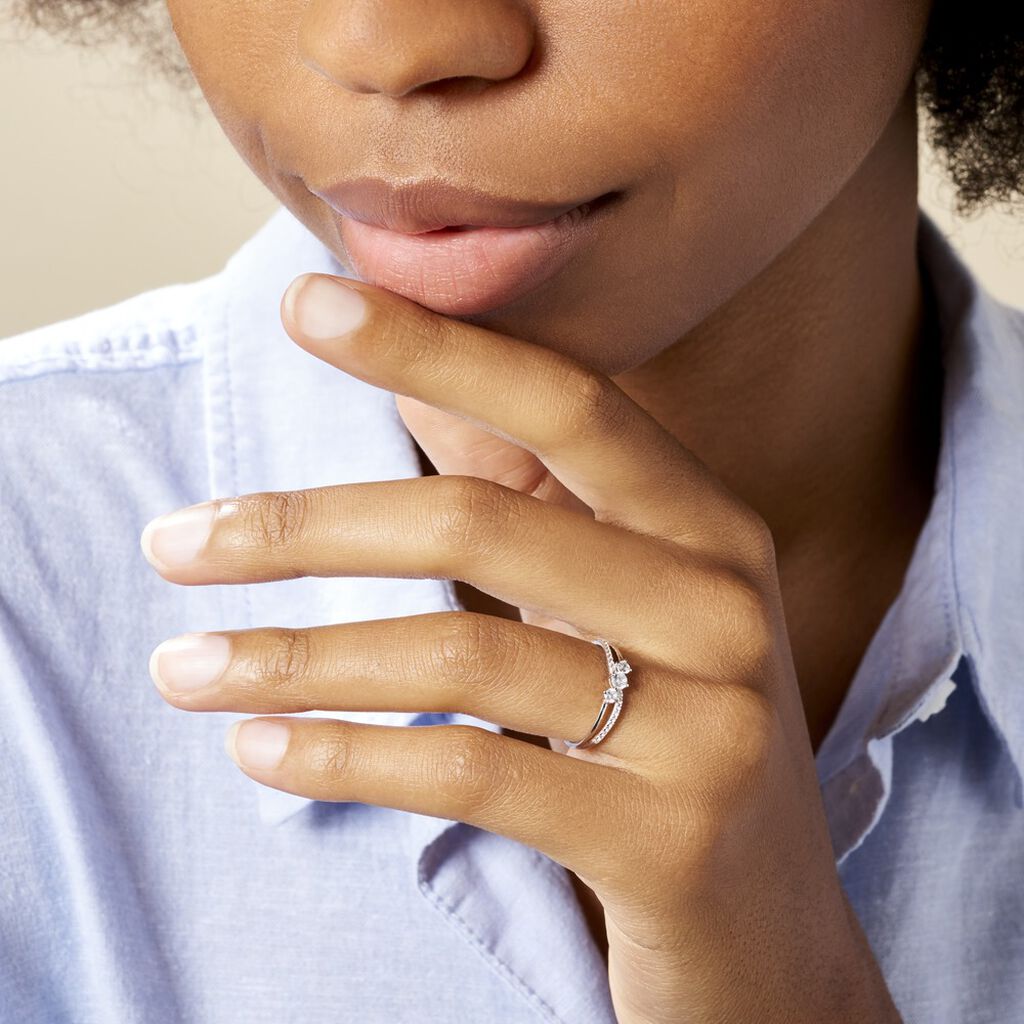 Bague Edwige Or Blanc Oxyde De Zirconium