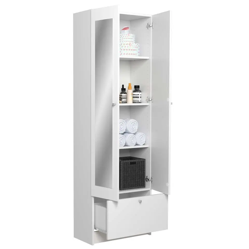 Kolomkast Fares 59cm met 2 deuren - 1 lade - wit