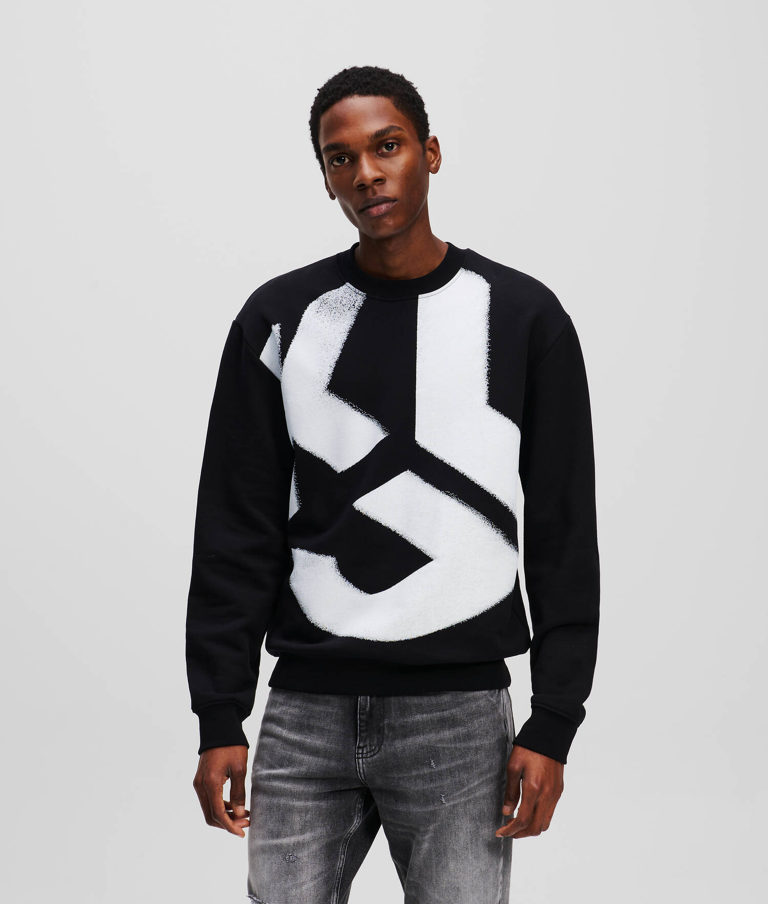 SWEAT-SHIRT EFFET DÉLAVÉ KLJ MONOGRAM
