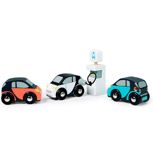 Tender leaf toys elektrische auto's met laadpaal