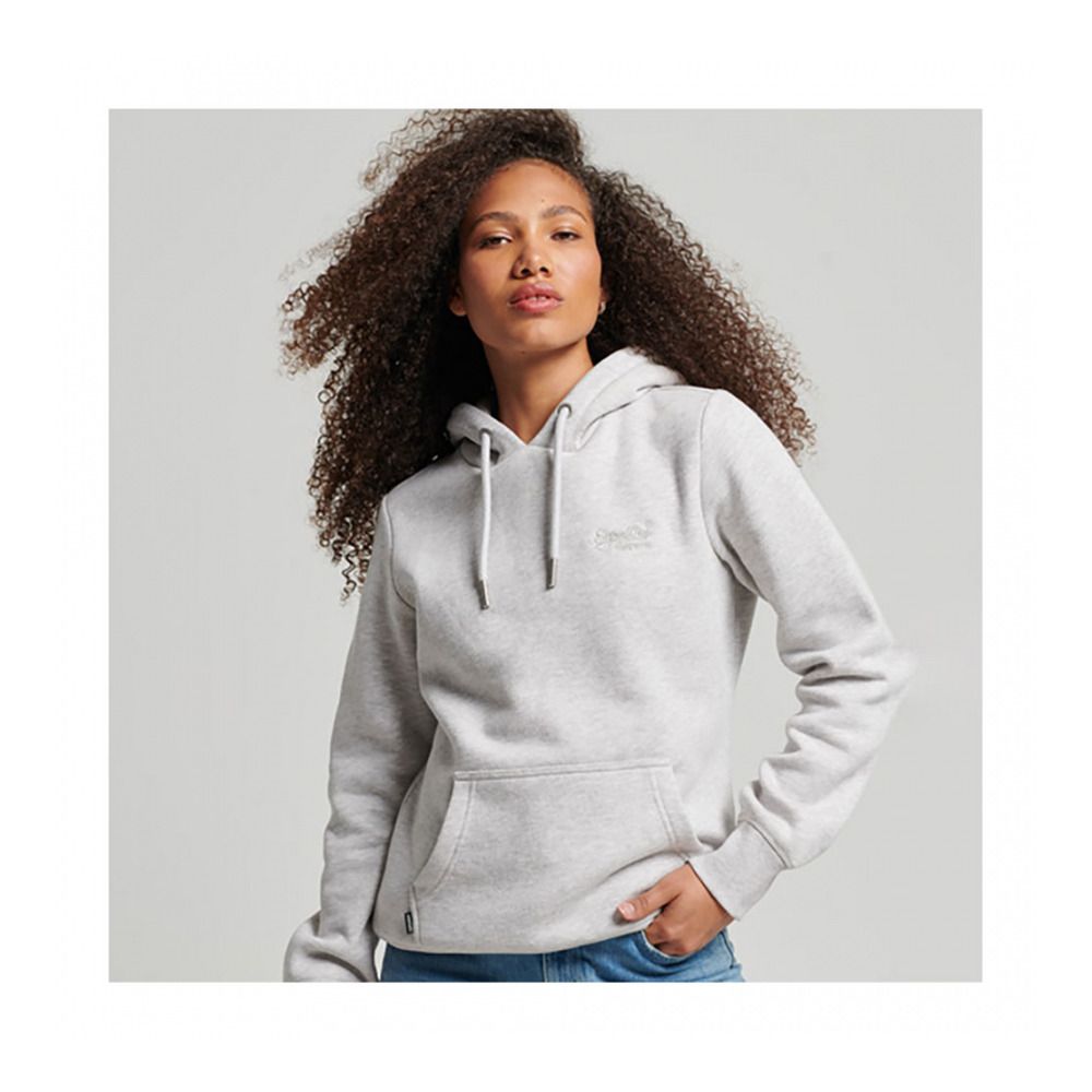 Superdry VINTAGE LOGO EMB - Sweat Femme glacier grey marl