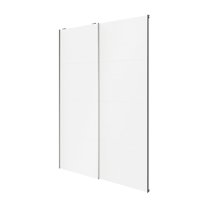 Portes de placard coulissantes 2 vantaux panneaux blancs GoodHome Atomia H. 225 x L. 150 x ép. 5,5 cm
