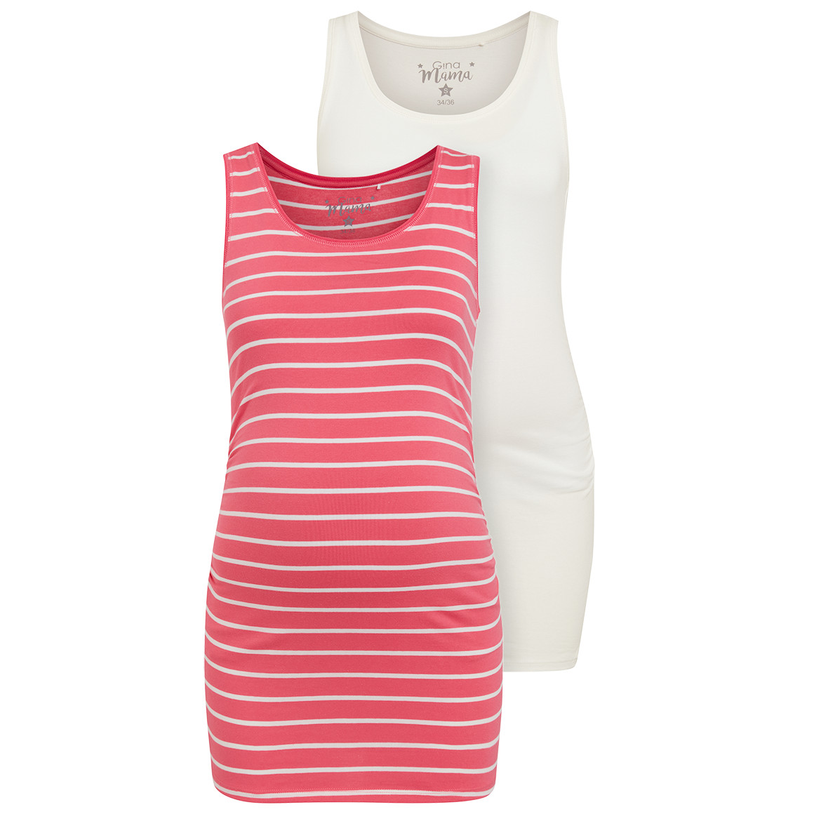 Gina Mama 2 Damen Umstands-Tops im Set pink / weiss