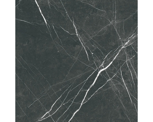 Steengoed wand- en vloertegel Davos zwart 60 x 60 x 0,9 cm glanzend