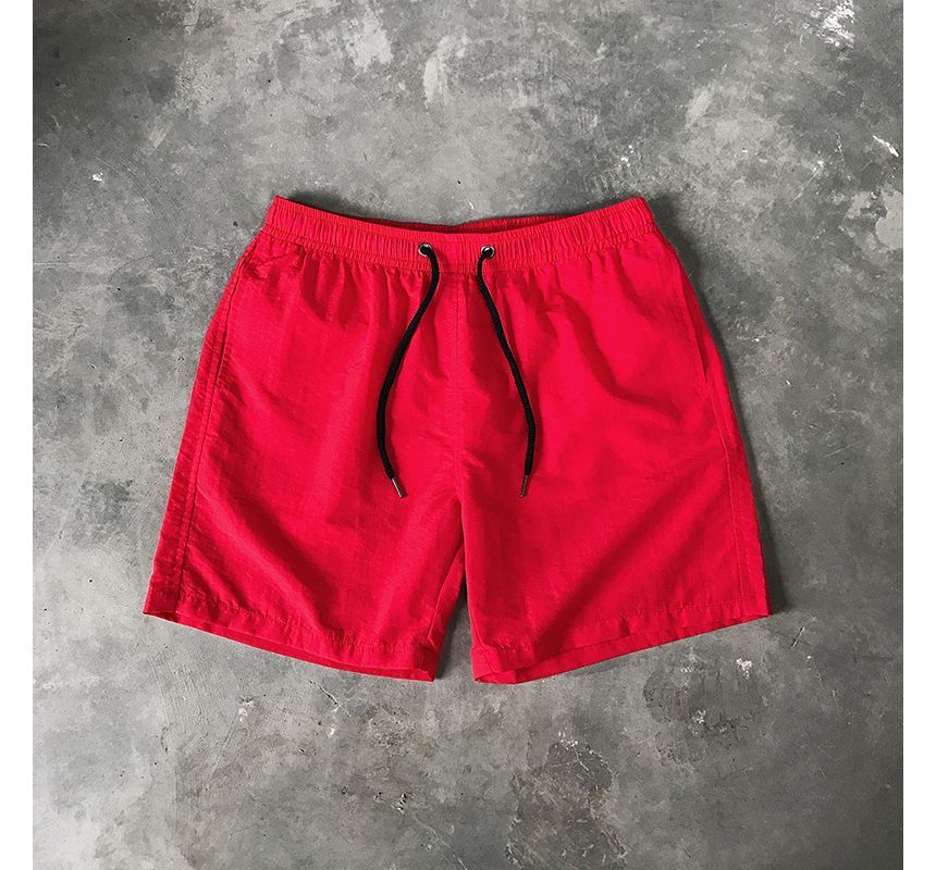 YIKES - Mid Rise Plain Drawstring Shorts