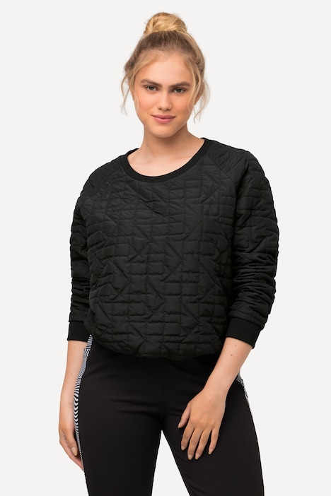 Sweatshirt, Steppmuster, Saumband, Rundhals, Langarm