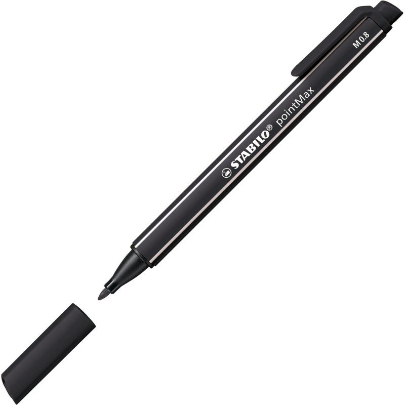 Stylo feutre Stabilo PointMax à capuchon pointe 1 mm - écriture moyenne