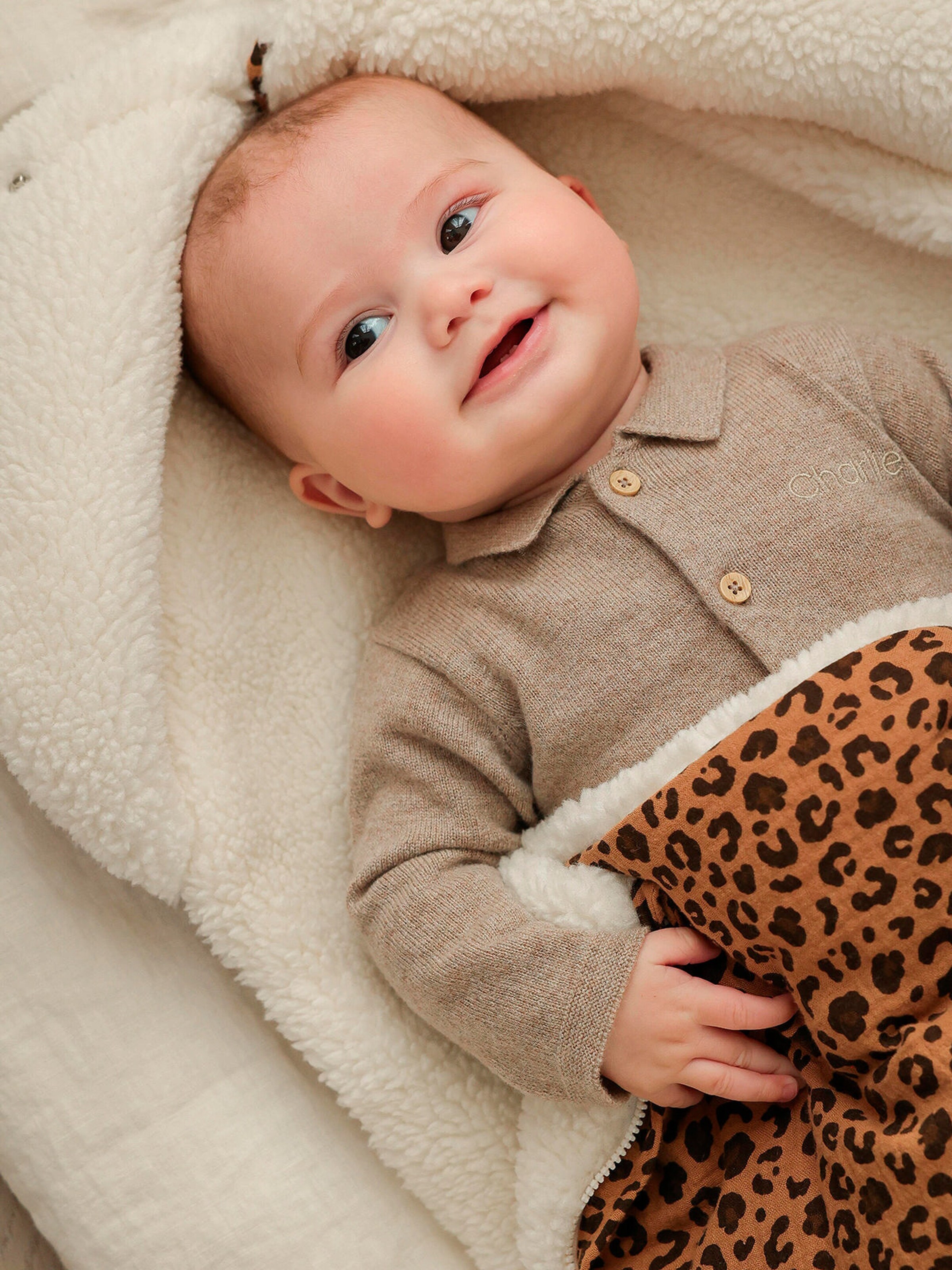 Envie de Fraise Bio-Kollektion: Baby 2-in-1-Ausfahrsack mit Recycling-Polyester wollweiß
