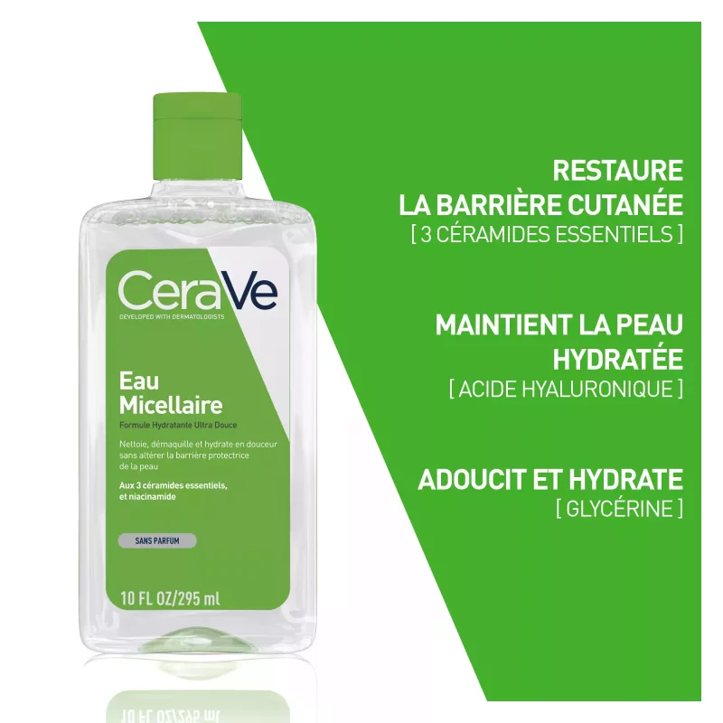 Eau Micellaire Nettoyante Visage et Yeux pour les Peaux Normales à Sèches - 295ml