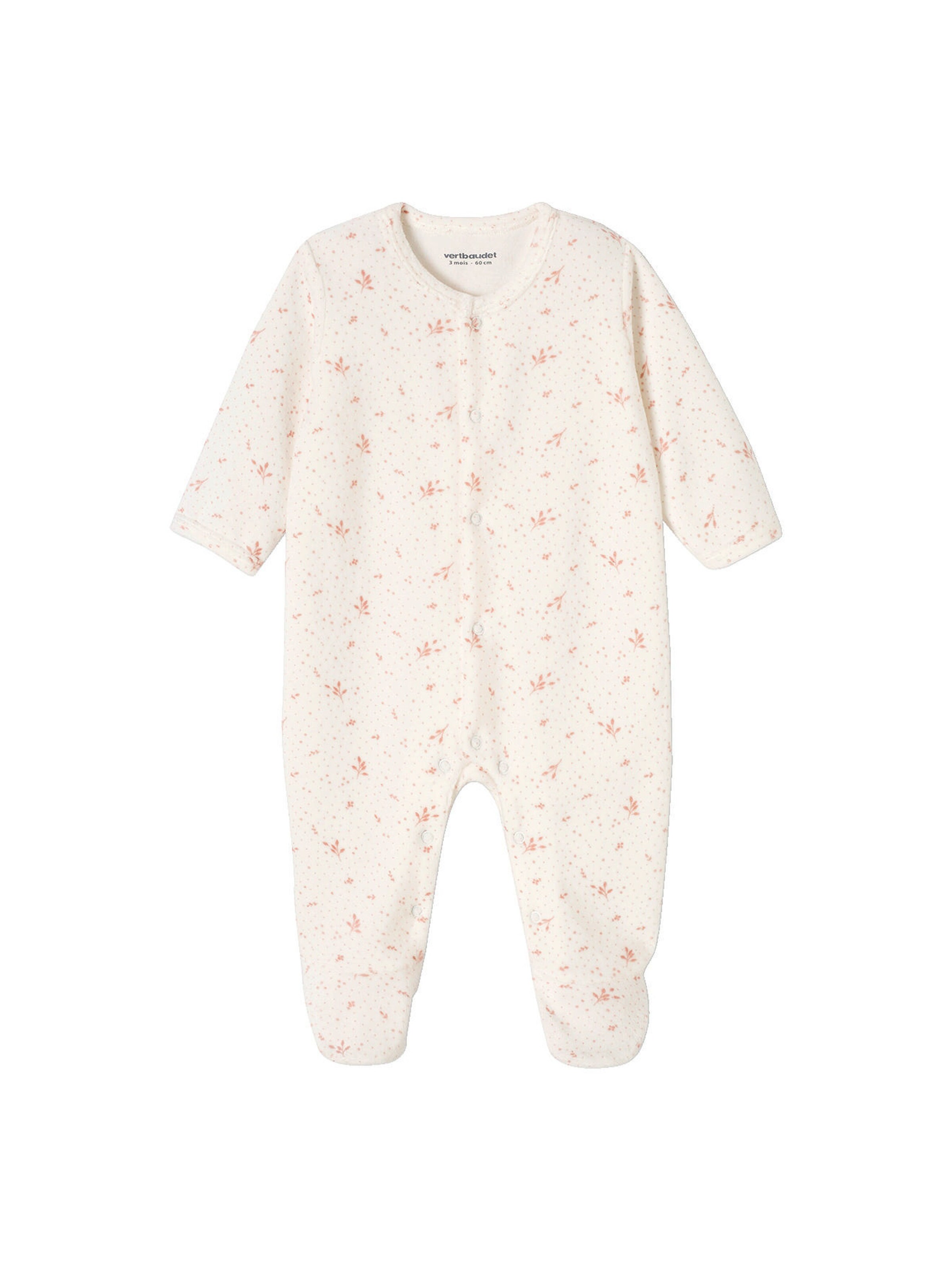 Vertbaudet 3er-Pack Baby Samt-Strampler BASIC rosenholz