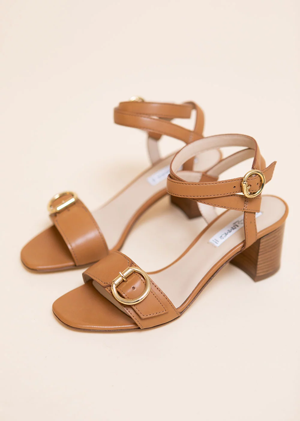 SANDALE NIEL CUIR CAMEL