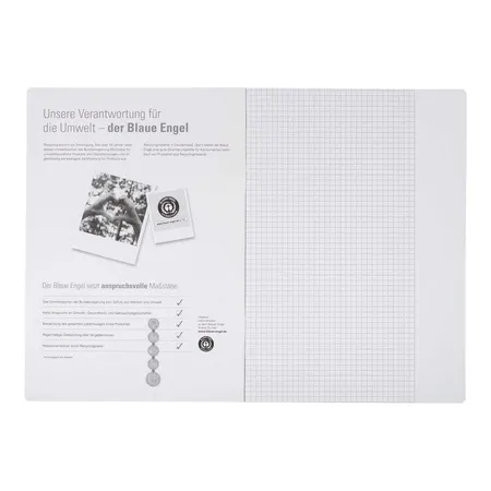 Oxford Recycling Schulheft A4, 16 Blatt, Lineatur 26 (kariert, weißer Rand rechts), 90 g/m², Optik Paper®