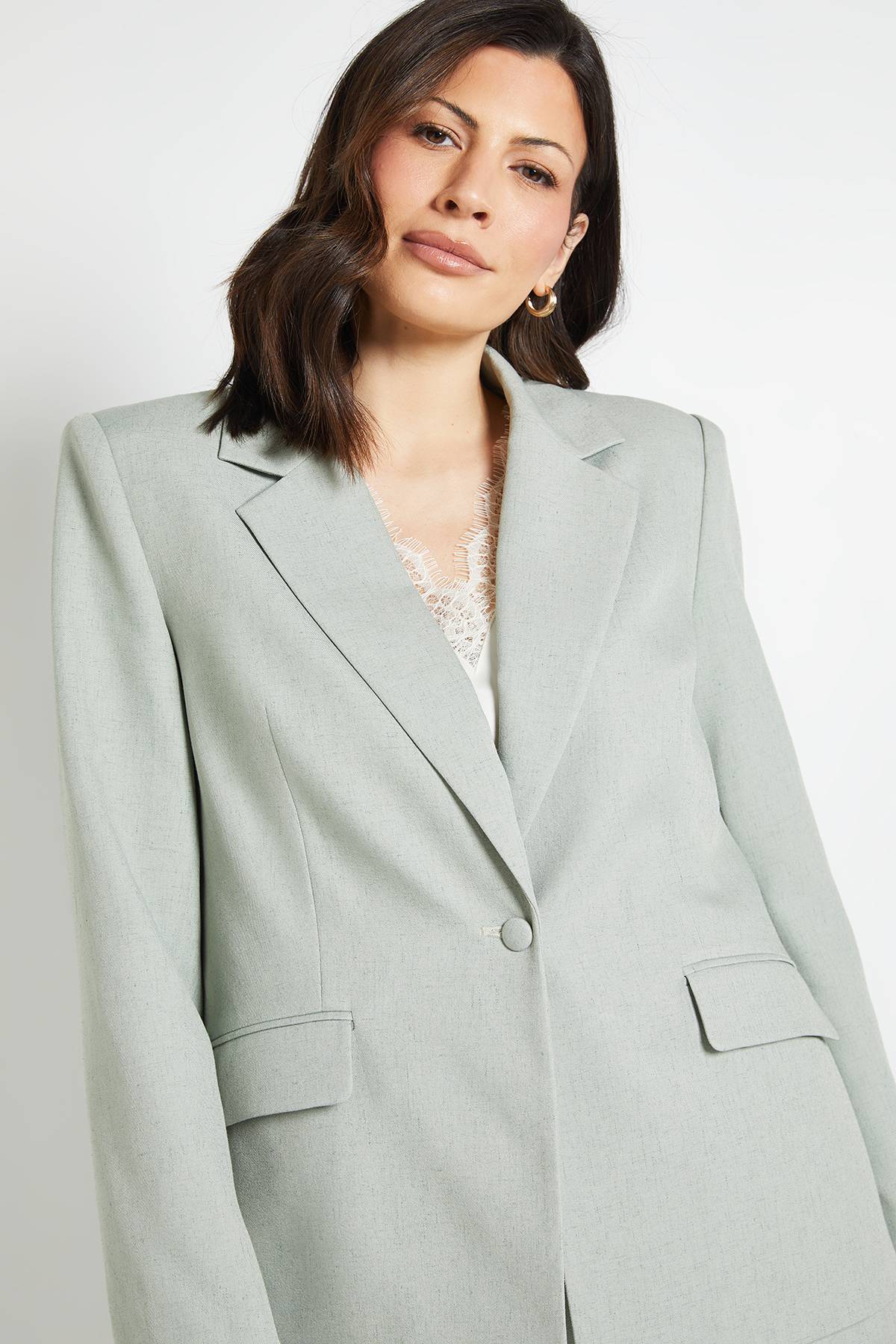 Wallis Blazer Croisé Simple Coupe Décontractée En Mélange De Lin Wallis