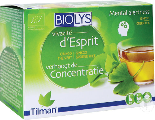 Biolys Ginkgo Thé Vert Vivacité D'Esprit 24 Sachets