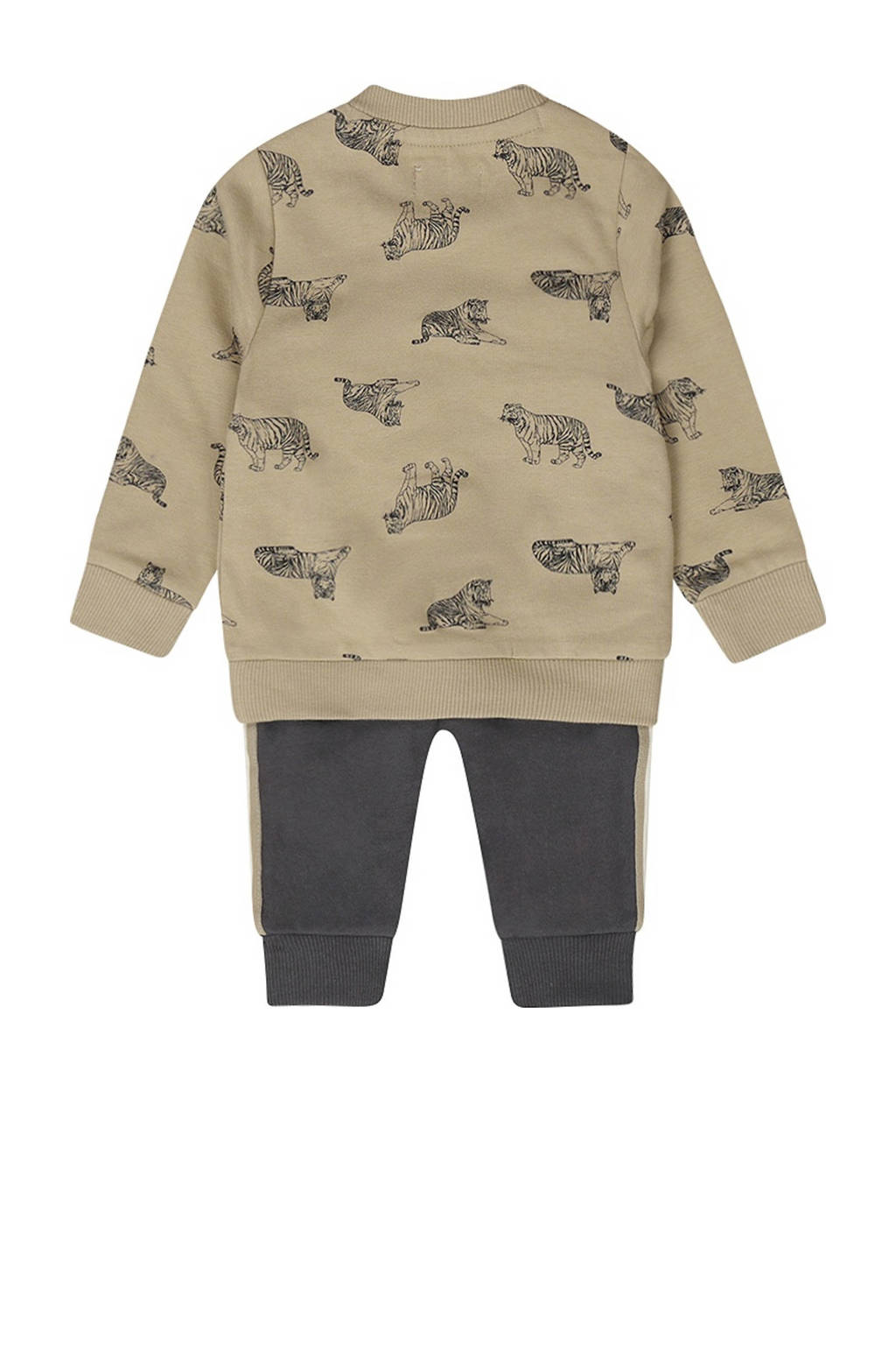 Dirkje sweater + broek beige/donkergrijs