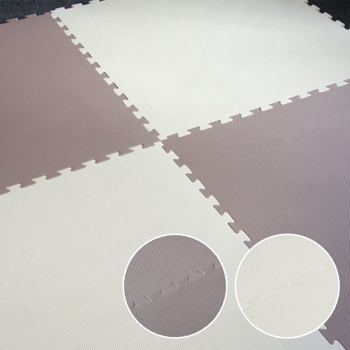 0,8 m² vechtsportmat 4cm - Judomat voor thuisgebruik 90x90cm Beige Bruin