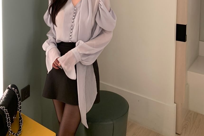 Coris - Blouse met lange mouwen en V-hals