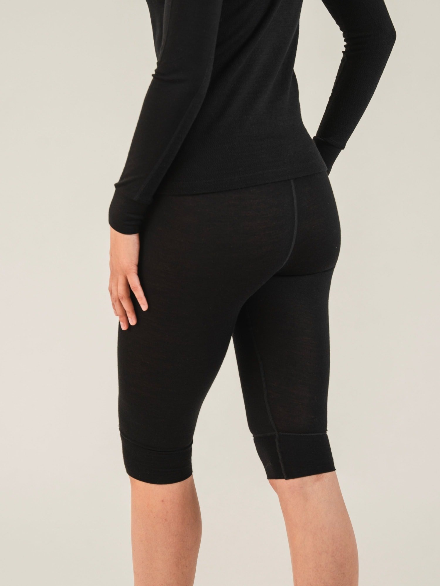 Rena Merino 3/4 Ullstilongs Dame Black