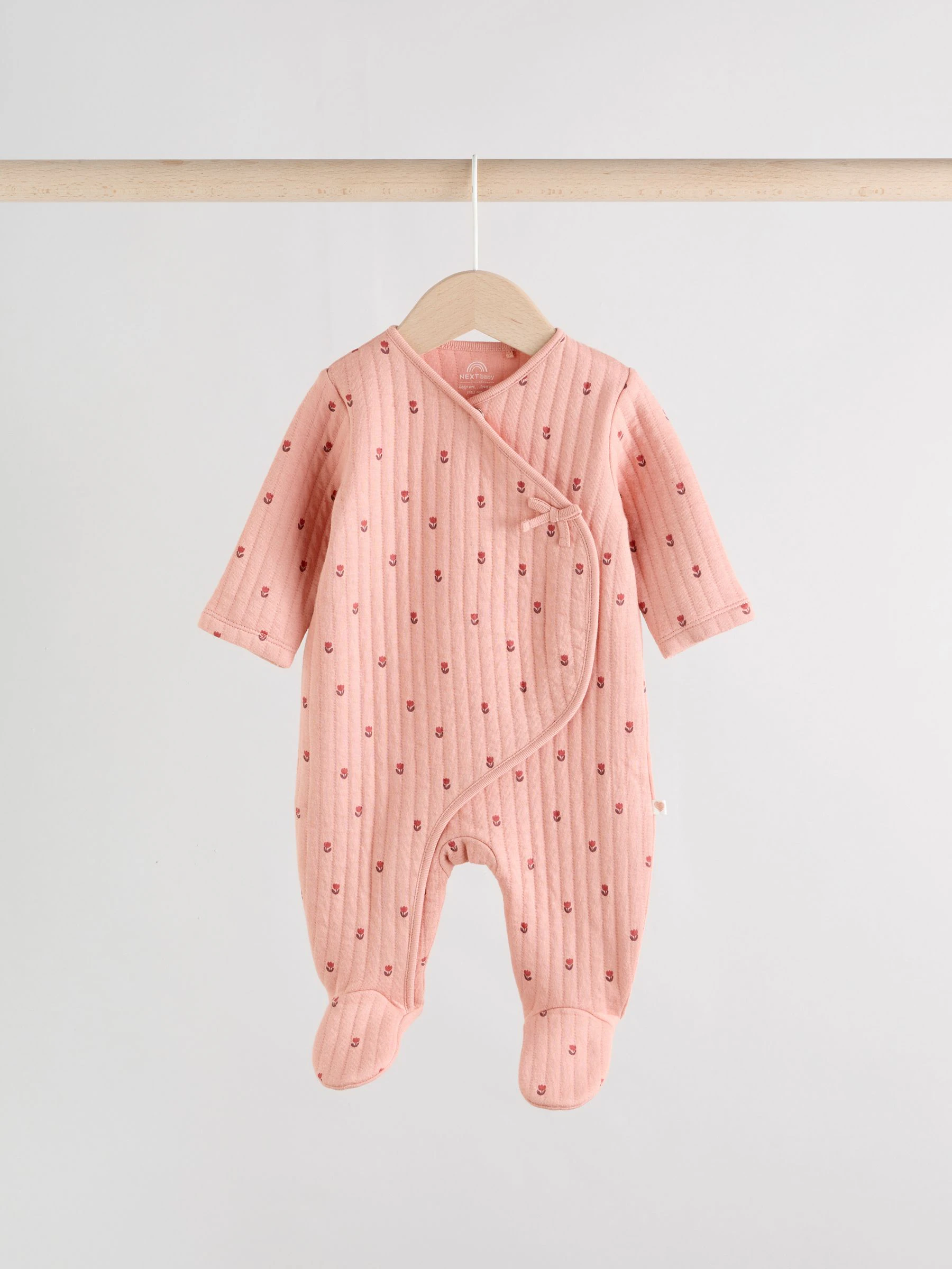 Roze/crème - Quilted Baby Sleepsuits 2 Pack