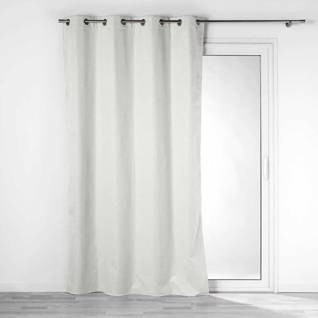 Rideau occultant jacquard DARKO blanc 140x260cm